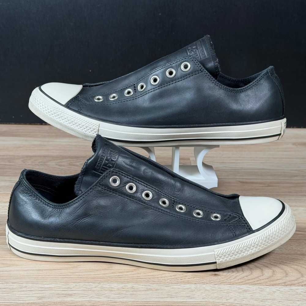 Converse Chuck Taylor All Star Slip Ox Shoes Mens 10.5 Black Leather Sneakers